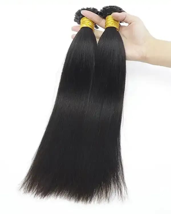 Flat Tip  Premium double Drawn  straight Hair 100% Original Permanent Hair Extensions | 100gm - Ridhaav Hair Studio