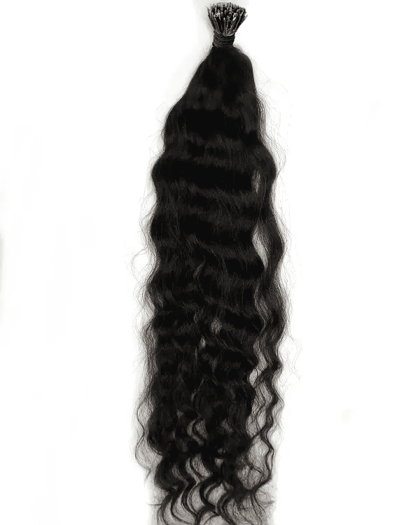 Nano Tips Single Drawn | curly Hair texture  | 100% Original Human hair | Permanent Hair Extensions | 100gm - Ridhaav Hair Studio