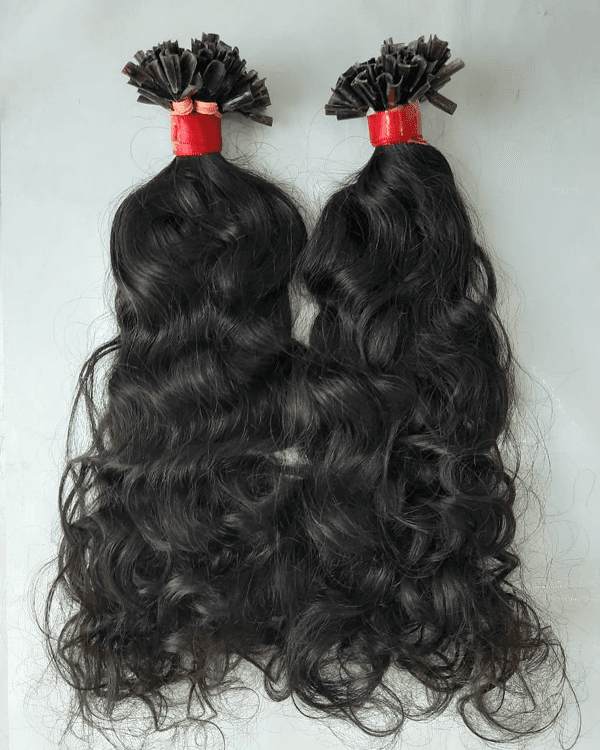 U Tip Premium Double Drawn Curly Hair | 100% Original Permanent Hair Extensions | 100gm - Ridhaav Hair Studio