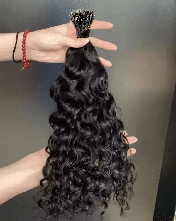 Nano Tips Double Drawn | curly Hair | 100% Original Human hair | Permanent Hair Extensions | 100gm - Ridhaav Hair Studio