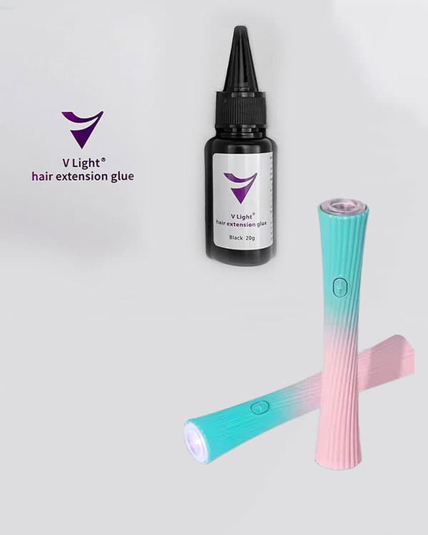 V-Light Glue Hair Extensions + Portable Mini UV LED Lamp Combo – Only at Ridhaav Hair Studio